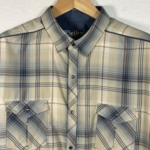 NWT Kuhl Konquer Short Sleeve Shirt Men's Stoneware Plaid Hiking Outdoors XXL‎